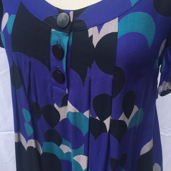 Shortsleeved Patterned Rayon Dress - Picture 2 of 4